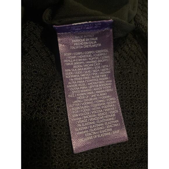 Ralph Lauren Collection Purple Label Pointelle Midi Dress Black Long Sleeve Midi - Picture 6 of 10